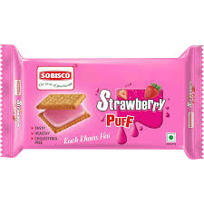 SOBISCO PUFFCREAME BISCUITS STRAWBERY 5/-Y5